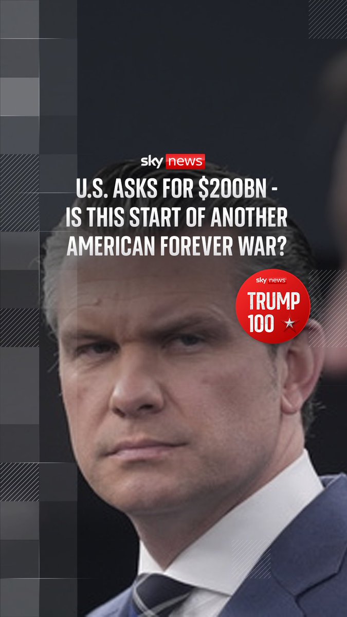 U.S. Secretary of War Pete Hegseth has asked for hundreds of billions of dollars for the Iran war effort. @stone_skynews and Martha Kelner discuss: are we amid the start of another American forever war? 🎧Click the link here to listen to #Trump100