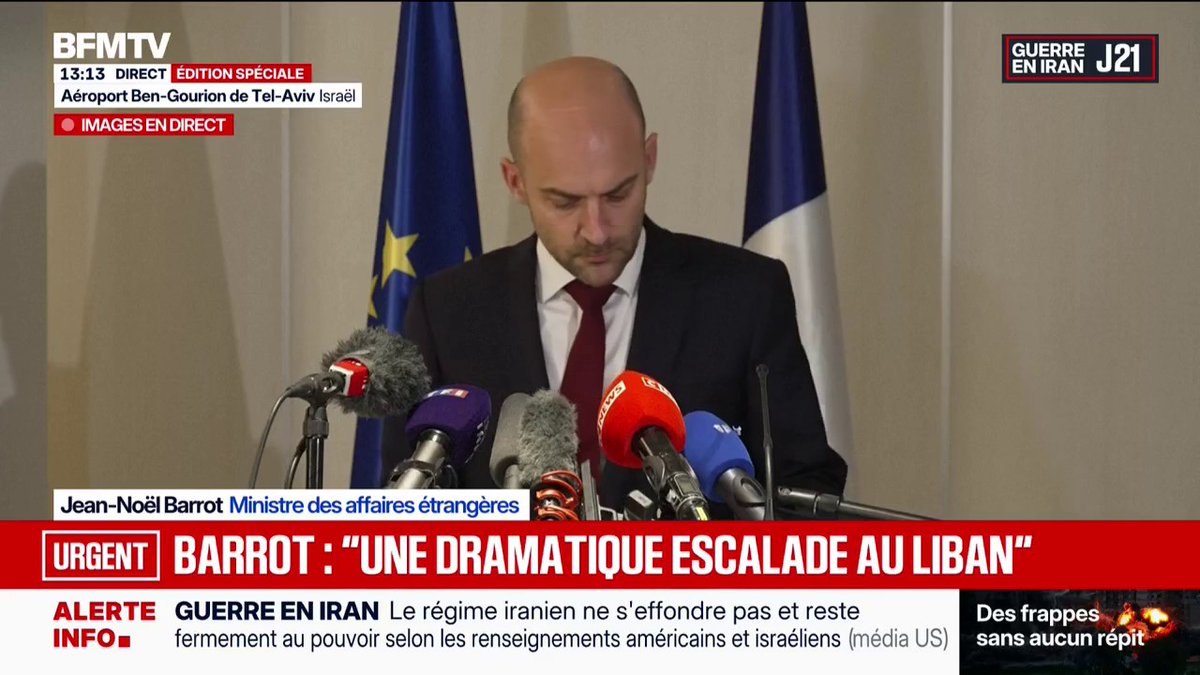 "17 millions d'euros": Jean-Noël Barrot annonce "le doublement" de l'aide française au Liban