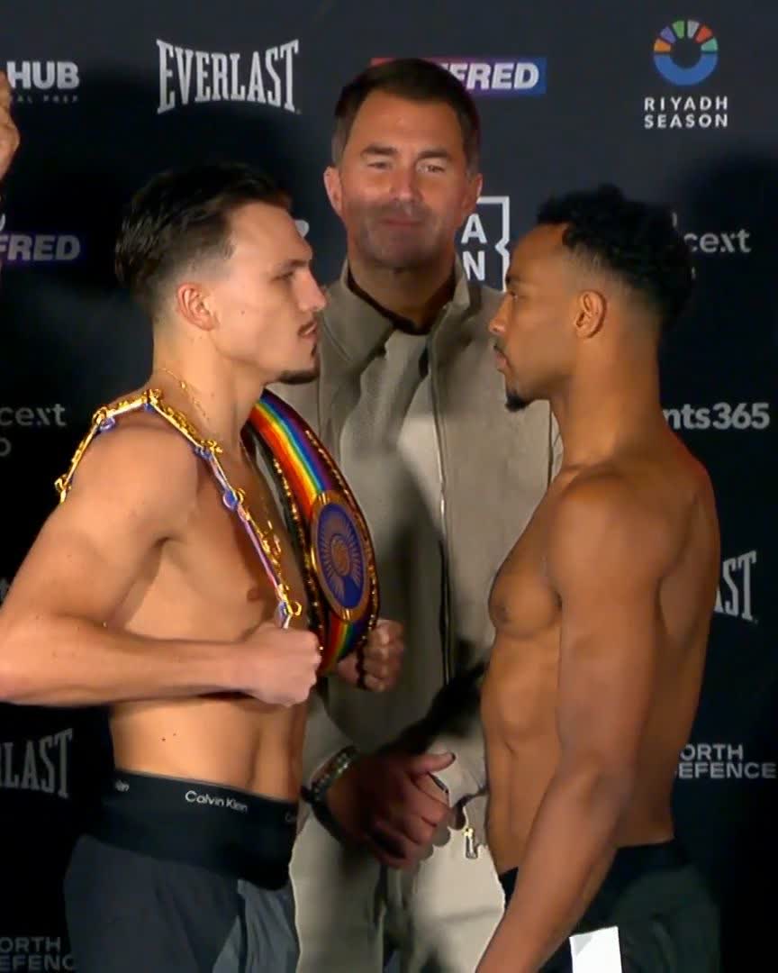 Final Face Off 👀 George Liddard vs Tyler Denny British & Commonwealth Middleweight Titles on the line tomorrow night! #LiddardDenny live on DAZN