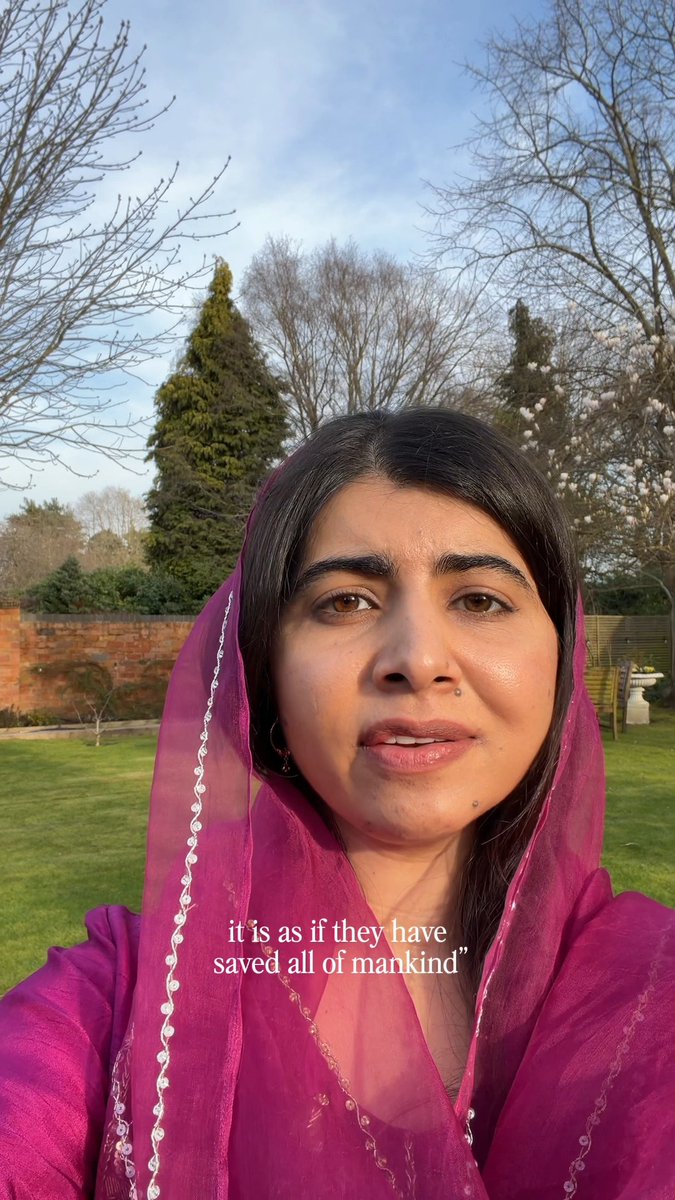 “Celebrating Eid with my family and remembering these words from the Qur’an: Whoever saves one life — it is as if he has saved all of mankind.” Malala Yousafzai Eid Mubarak 🕌 🌙