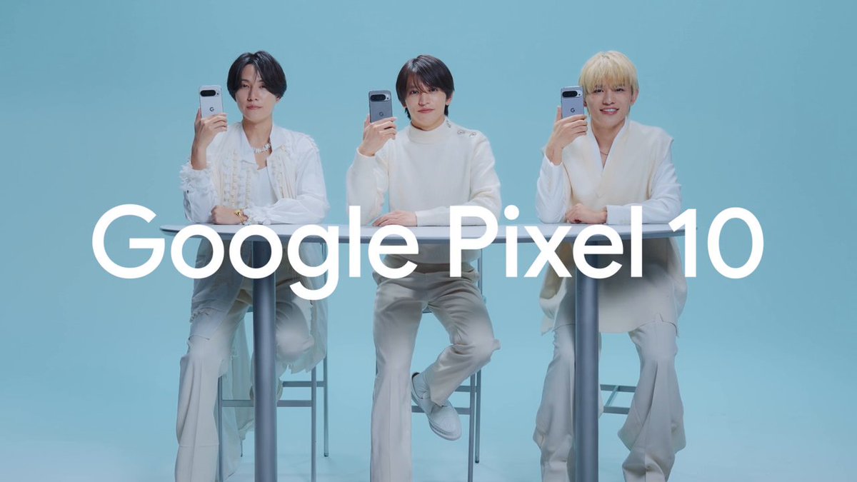 『タイムレスマン』ゴールデン特番内にて、橋本さん、猪俣さん、篠塚さん出演の Google Pixel の新 CM「僕の名前は」篇が TV 初放映されました📺 ついにあのセリフを…? 見逃した方はこちらをチェック✨ 新 CM は 4 月 17 日以降の同番組内でも放映予定 #MasakiとShutoとShinoとGooglePixel