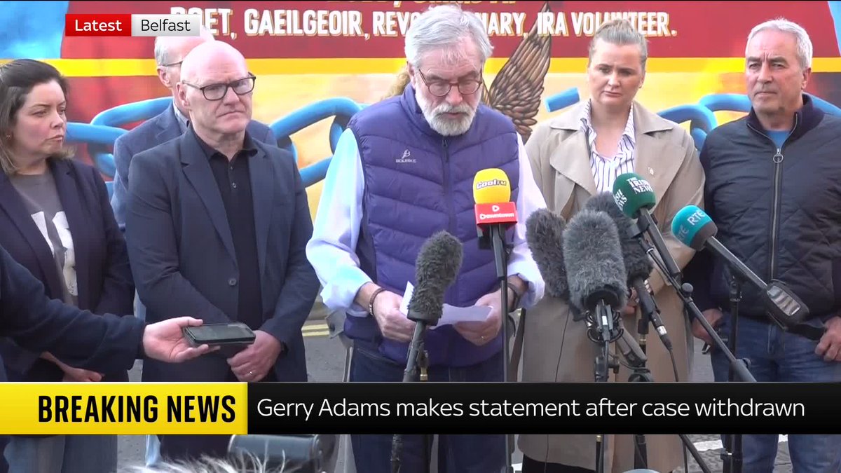 BREAKING: "This cessation brings an emphatic end to a case that should never have been taken." Former Sinn Féin leader Gerry Adams reacts after three IRA bombing victims withdraw their damages claim against him. 📺 Sky 501, Virgin 602, Freeview 233
