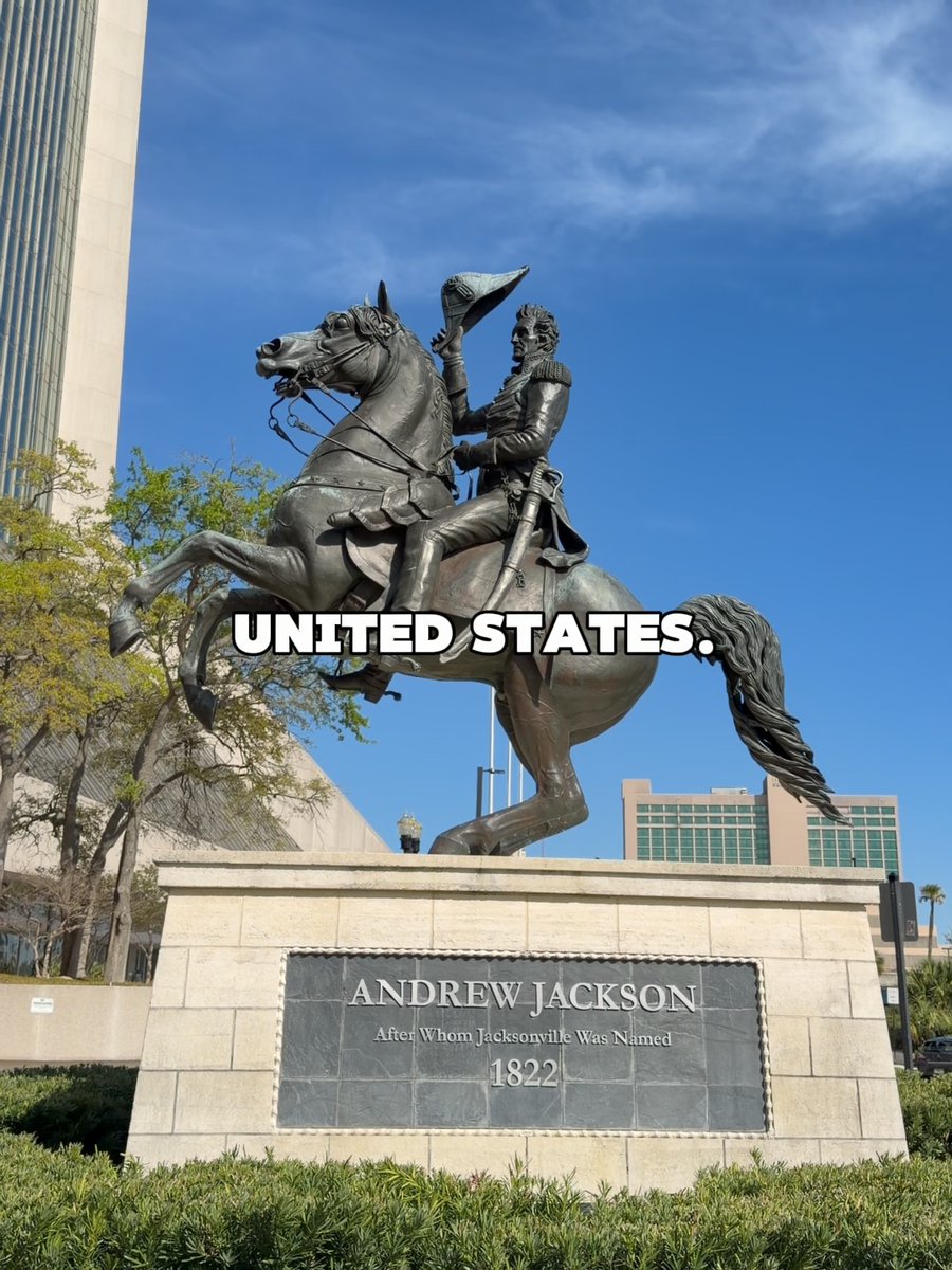 Jacksonville was named in 1822 for Andrew Jackson, Florida’s first territorial governor and later the seventh President of the United States. Today, his statue stands in the heart of the city, marking one of the state's original metropolitan hubs. America250FL