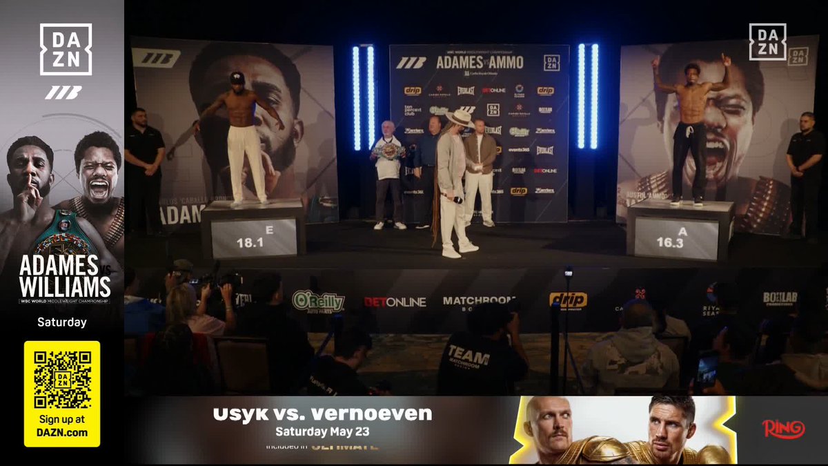 Weigh-In & Final Face Off 👀 Carlos Adames vs Ammo Williams WBC World Middleweight Title #AdamesWilliams live on DAZN