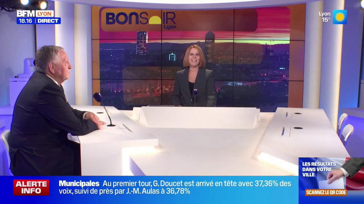 Jean-Michel Aulas (Coeur Lyonnais, LR, Renaissance, Horizons, Modem) : "Tout le monde doit prendre ses responsabilités. Plus qu'une élection, c'est le reversement d'un système qui se joue." Le candidat Coeur Lyonnais est l'invité de Bonsoir Lyon avant le 2nd tour.