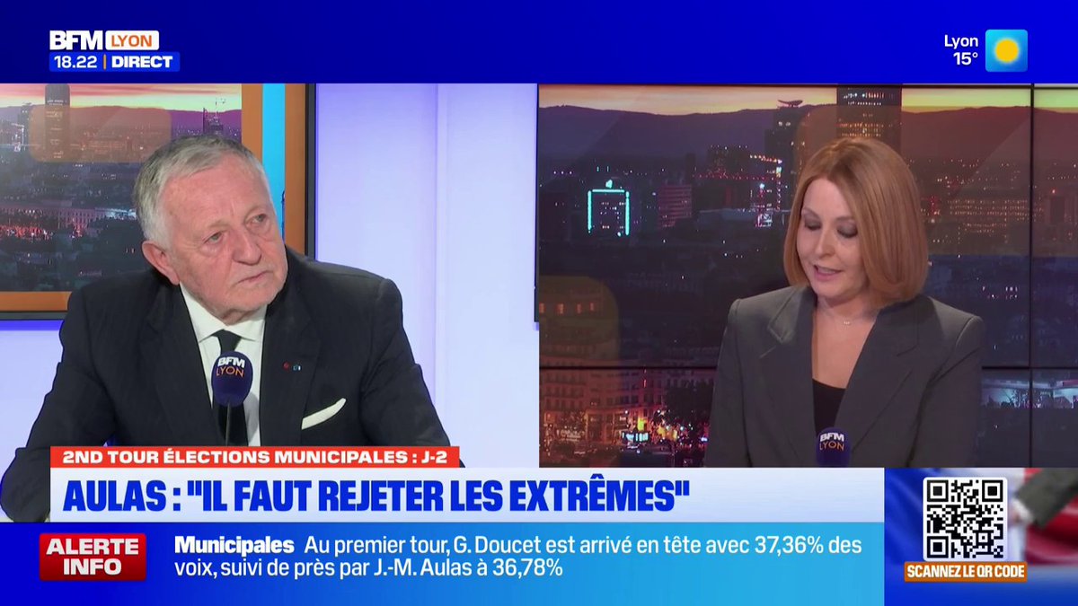 Jean-Michel Aulas (Coeur Lyonnais, LR, Renaissance, Horizons, Modem) : "il faut rejeter les extrêmes"