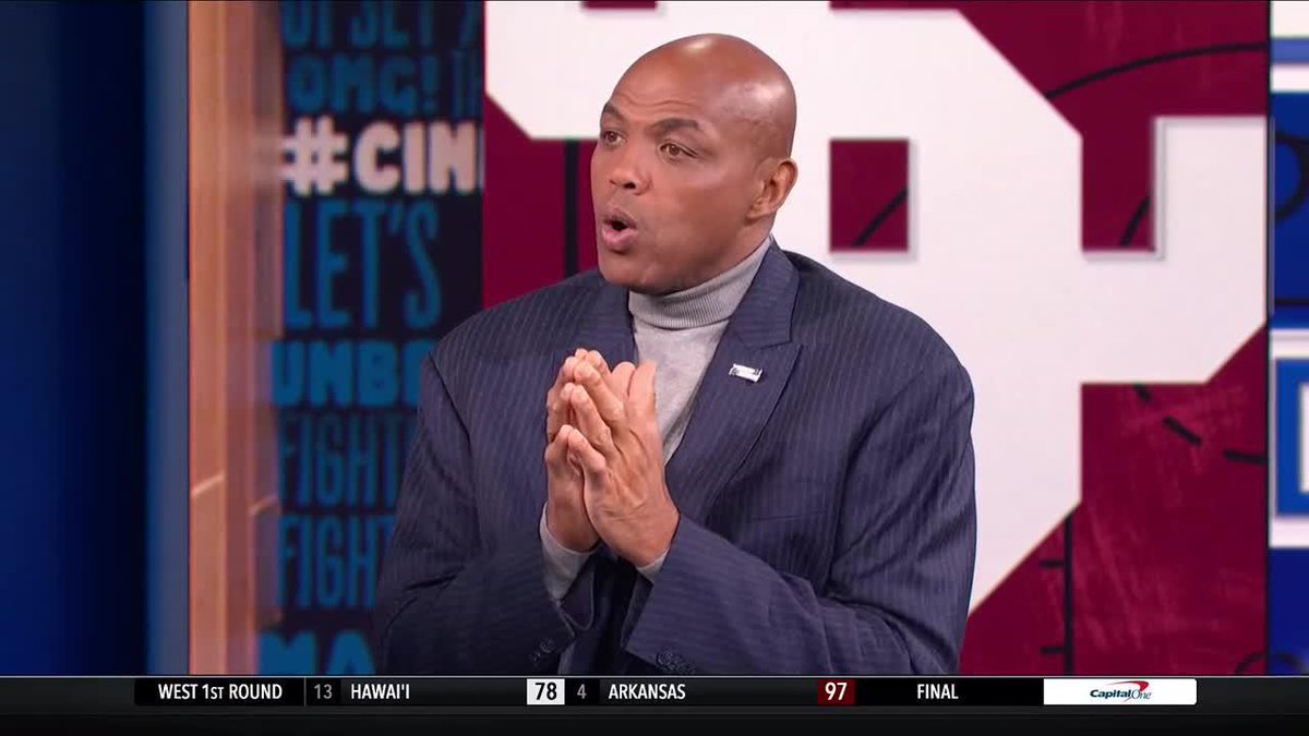 "I 100% of the time think you foul, but because they didn't call timeout, they didn't have an opportunity." - Charles Barkley on the end of regulation in Santa Clara vs Kentucky