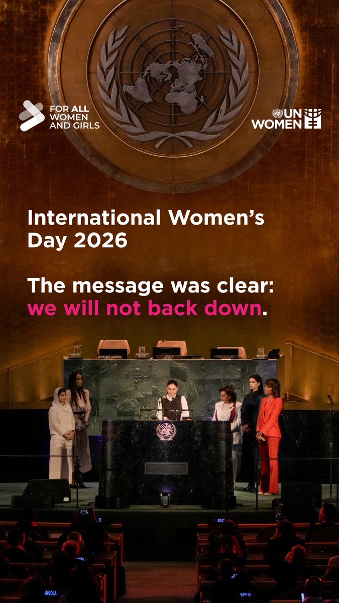 At the United Nations, voices from around the world came together to mark #IWD2026 with a clear message: In the face of growing backlash against gender equality, we will not back down. #ForAllWomenAndGirls, we move forward with rights, justice, and action. 🔗