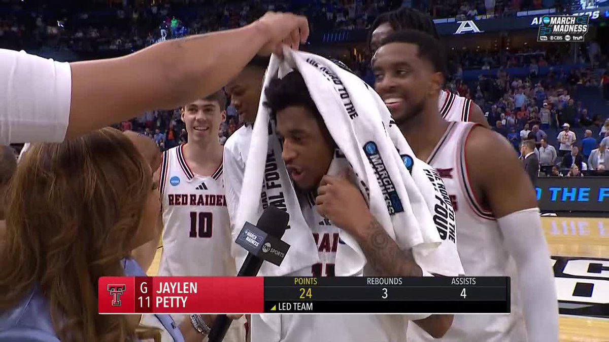 "We just came into the game ready to compete... They all trust me and they were all ready to pour into getting the job done." -- Texas Tech Basketball guard Jaylen Petty spoke with AJ Ross after advancing to the second round
