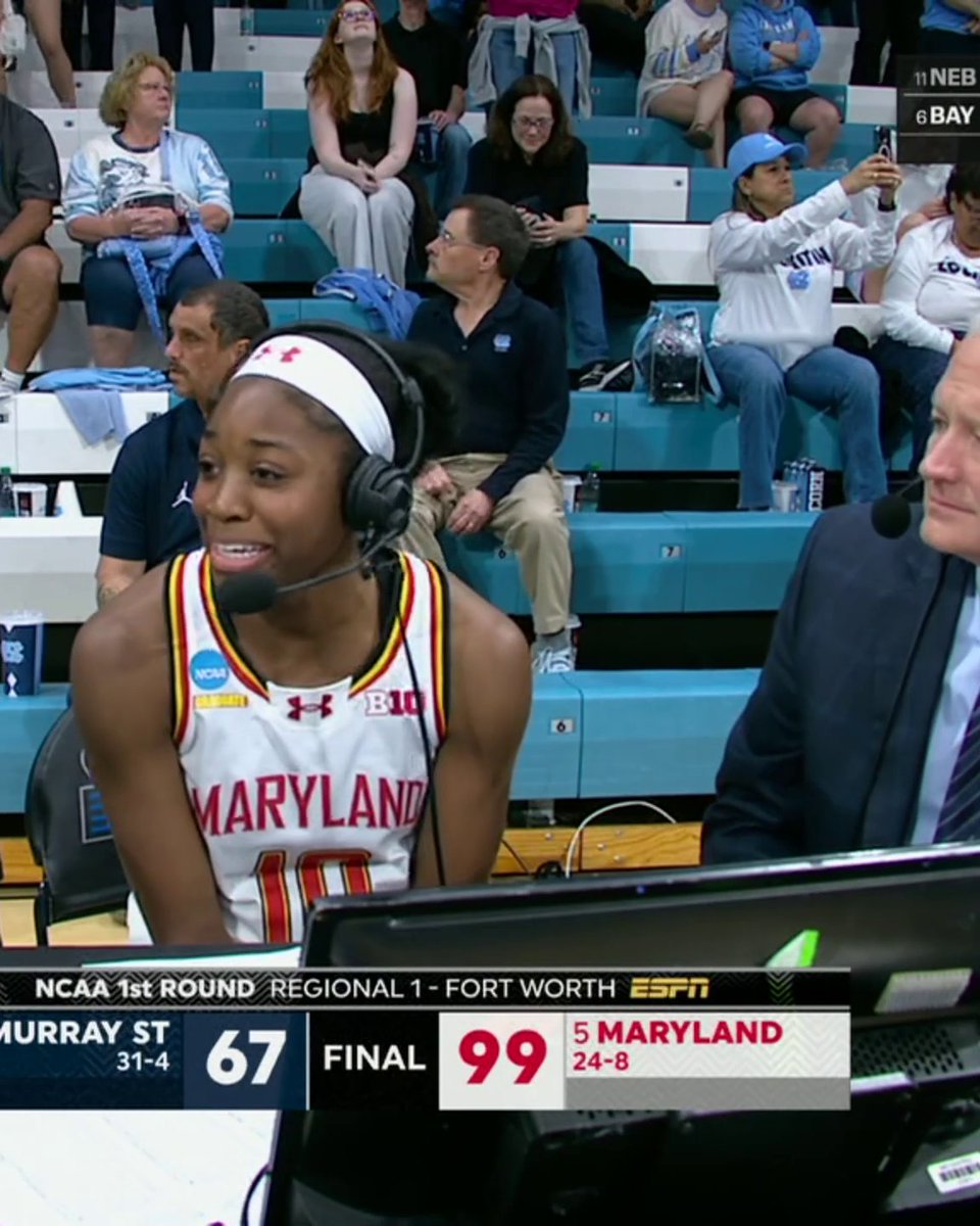 "Starving. ... I wouldn't even say hungry, I would say starving." —Mir McLean on Maryland's energy coming into the NCAA tournament 🔥
