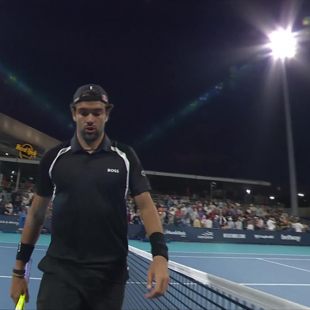 Matteo's feelin it 🔥 2025 #MiamiOpen quarter-finalist Matteo Berrettini tops Bublik 6-4 6-4 for his first Top 20 win since April!