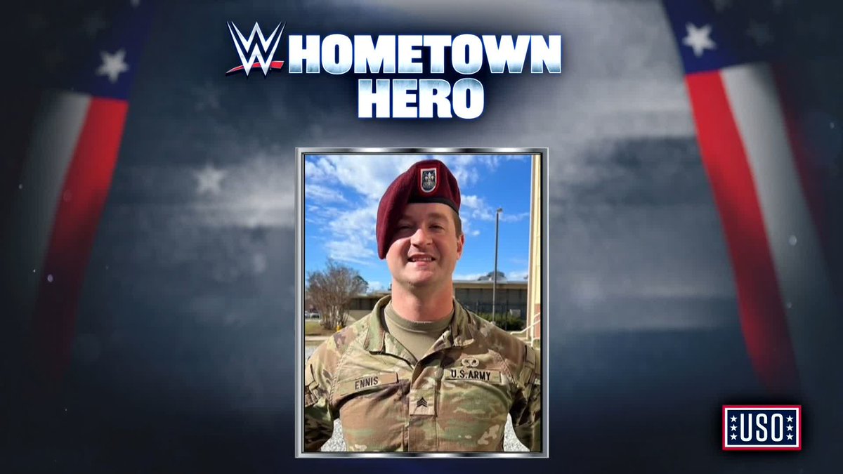 Thank you for your service, Staff Sergeant Matthew Ennis! 👏 #WWEHometownHero