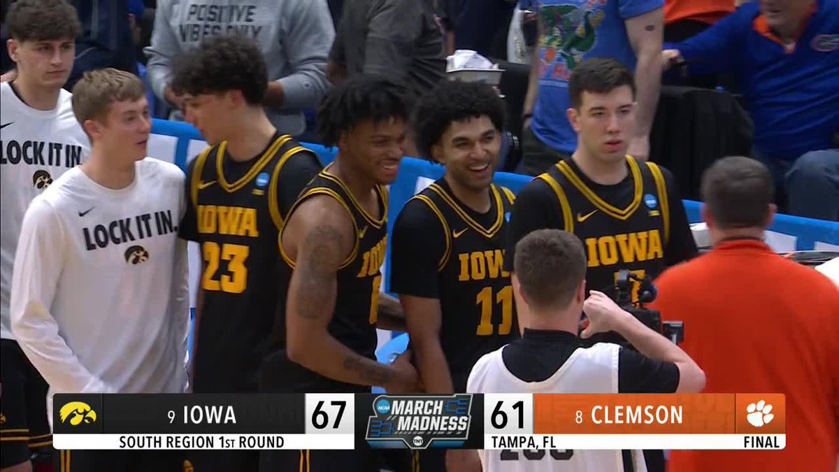 No. 9 Iowa knocks off No. 8 Clemson to advance Watch March Madness on TNT Sports