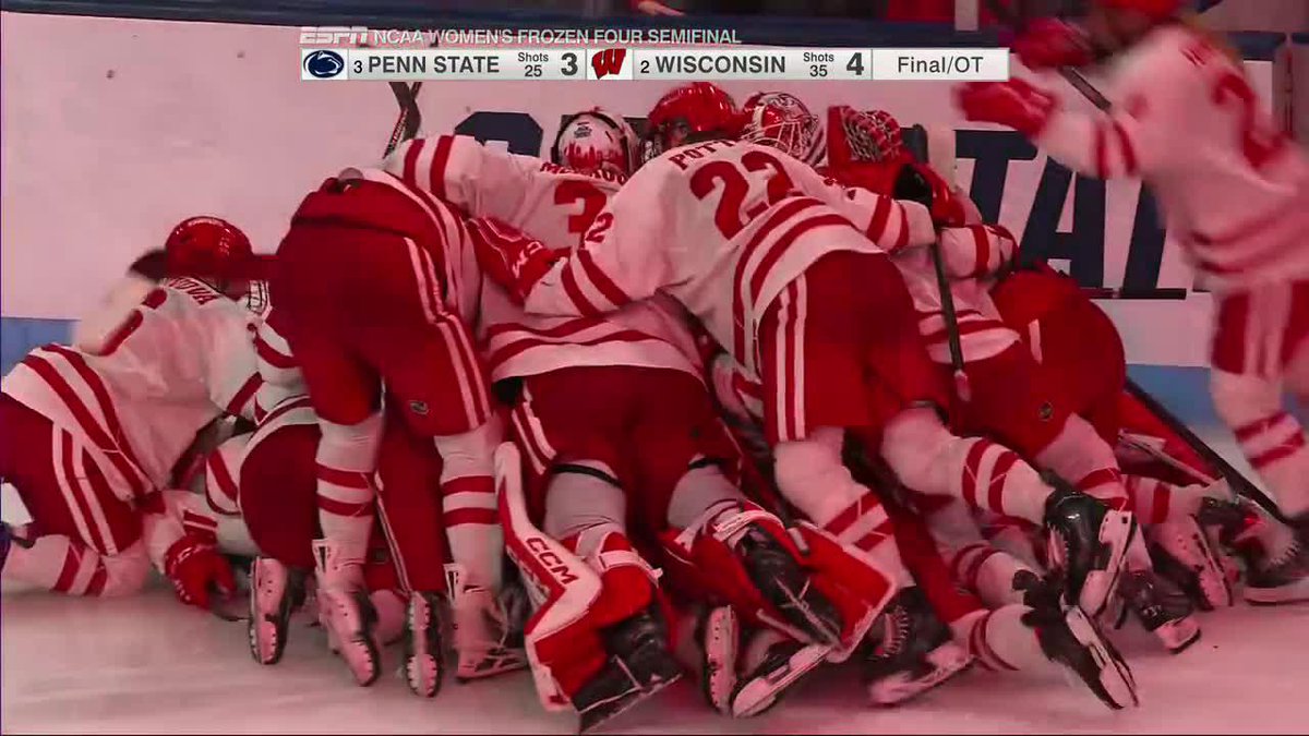 MAKE THAT 4️⃣ STRAIGHT NATIONAL CHAMPIONSHIP APPEARANCES FOR Wisconsin Hockey 🚨 #WFrozenFour on ESPN+ 📺
