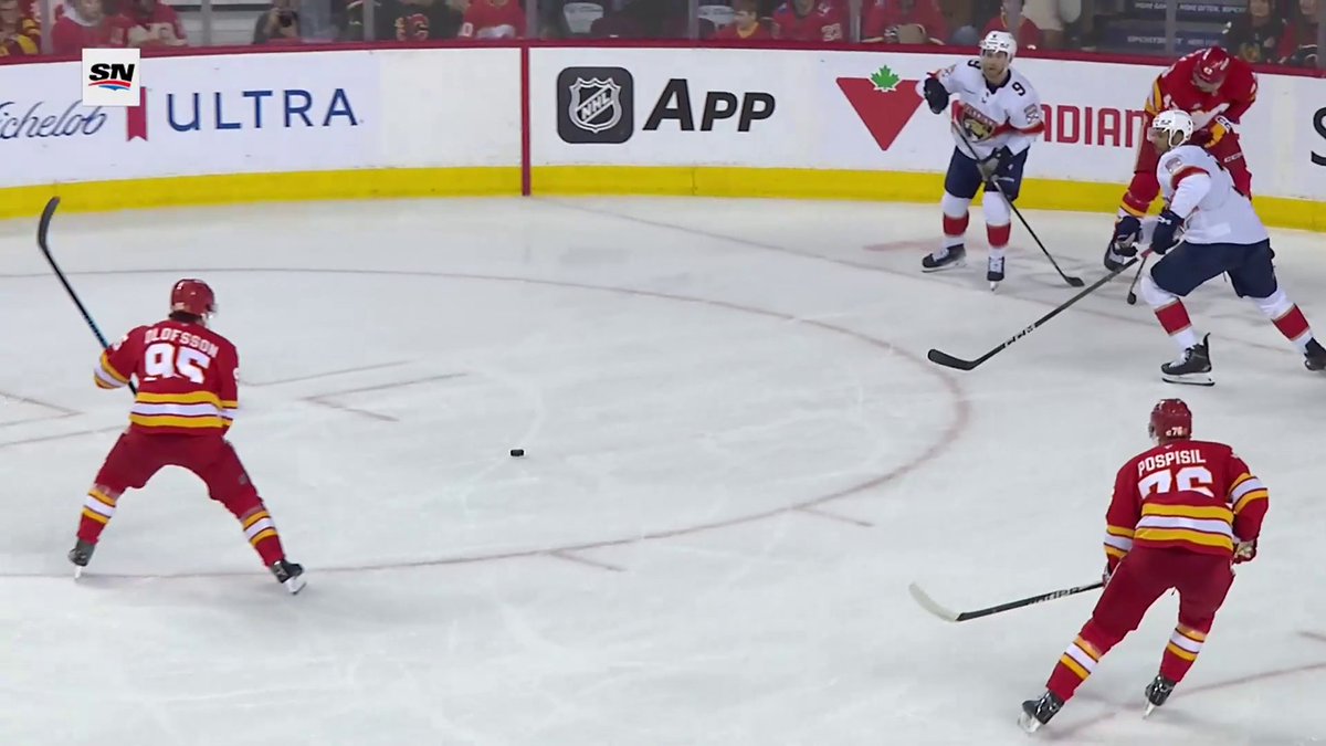 Victor Olofsson's got his first as a member of the Calgary Flames! 🔥
