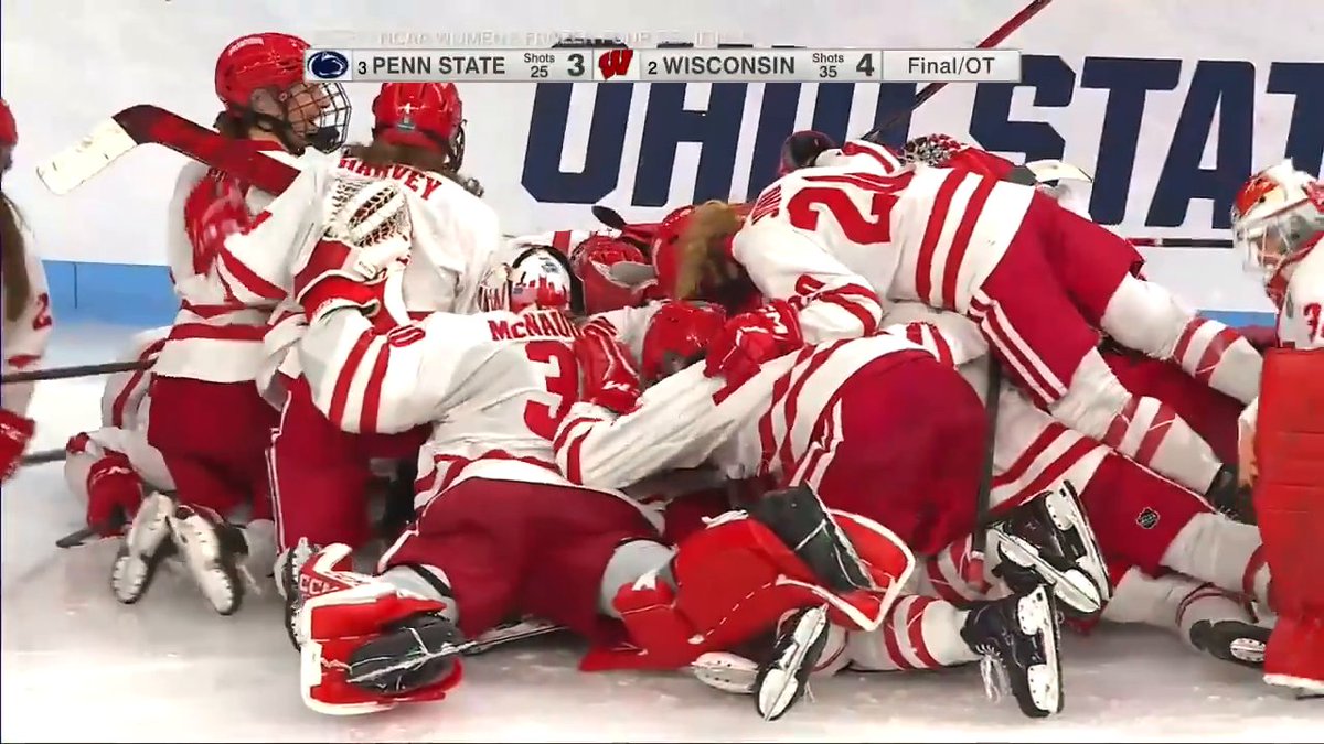 KIRSTEN SIMMS GETS THE FROZEN FOUR OT-WINNER 🔥 Her Wisconsin Badgers will face the Ohio State Buckeyes for the natty 🍿