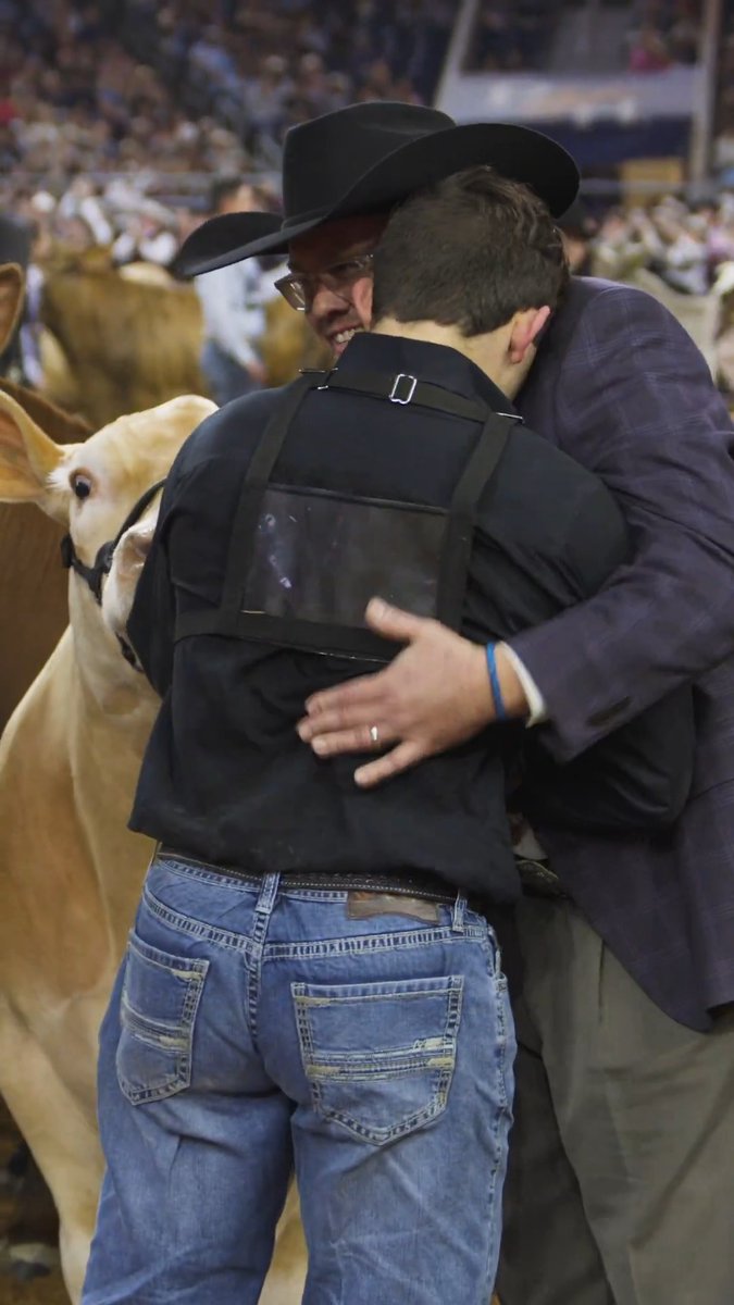 The moment you become Grand Champion at the Houston Livestock Show and Rodeo 👏 🏆 Jr. Market Steer Grand Champion: Mason Grady