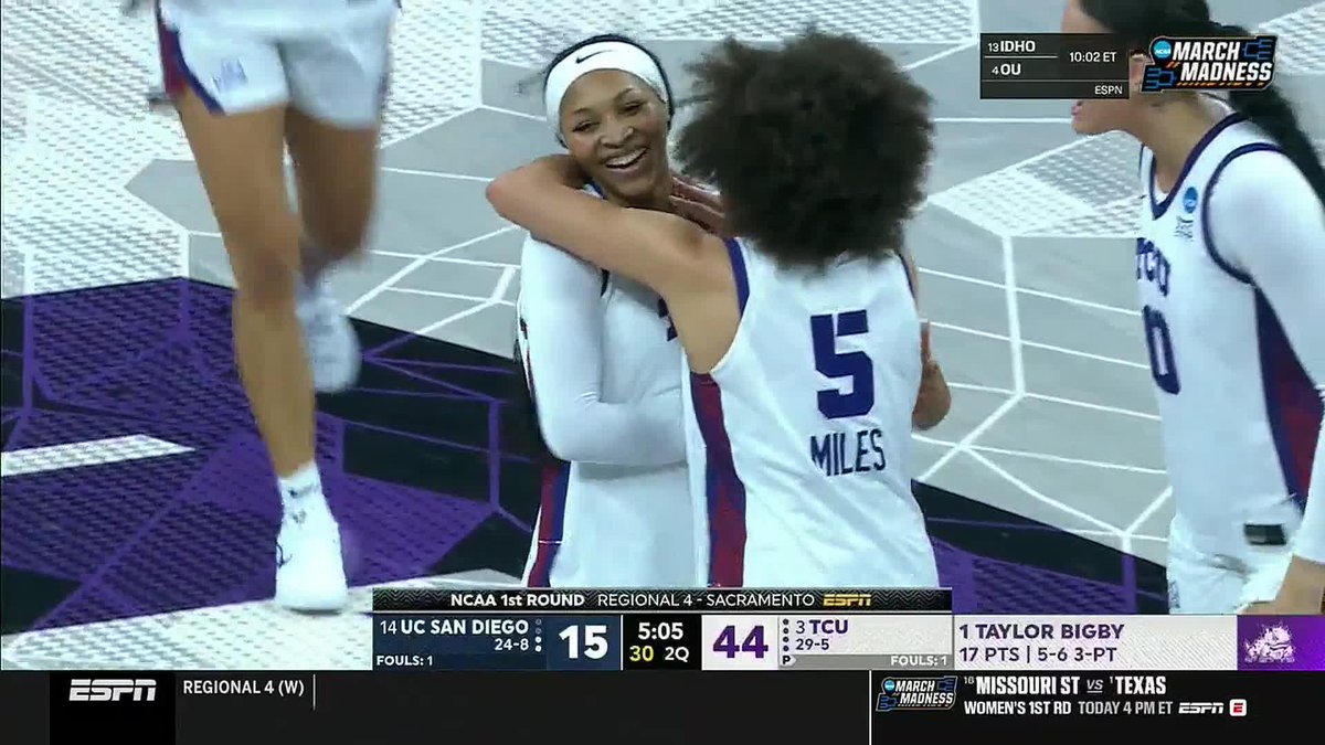 TAYLOR BIGBY WAS ON FIRE FROM DEEP 🔥 27 PTS 8-10 FG 7-9 3FG No. 3 TCU took down No. 15 UCSD