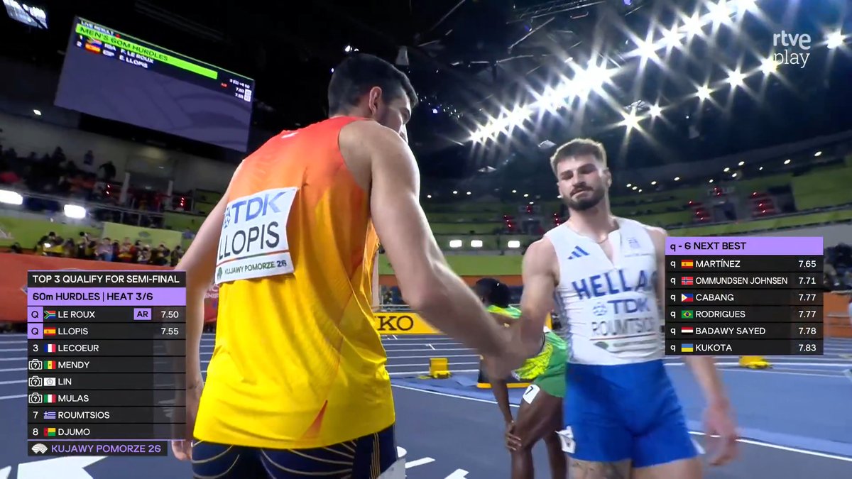 Quique Llopis ⏩ a semifinales de los 60 m vallas ⏲️ El español sigue con su regularidad y pasa de ronda con relativa comodidad 📲 Sigue la sesión del Mundial de atletismo en pista cubierta en Teledeporte y RTVE Play:
