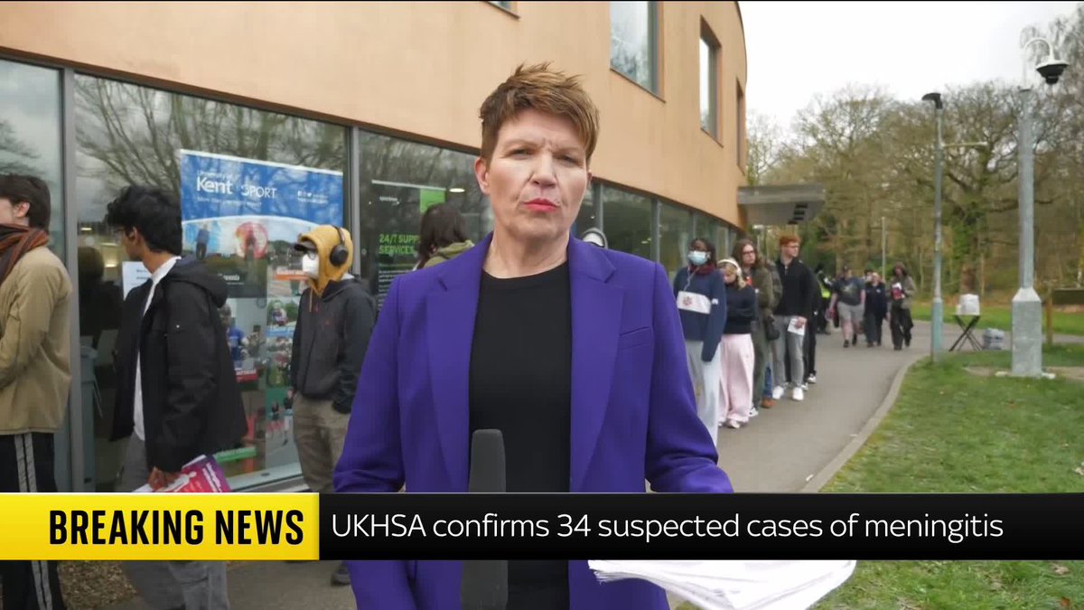 BREAKING: The number of meningitis cases in the UK's outbreak has risen to 34, the UK Health Security Agency (UKHSA) has said. Sky's emma birchley reports 📺 Sky 501, Virgin 602, Freeview 233 and YouTube