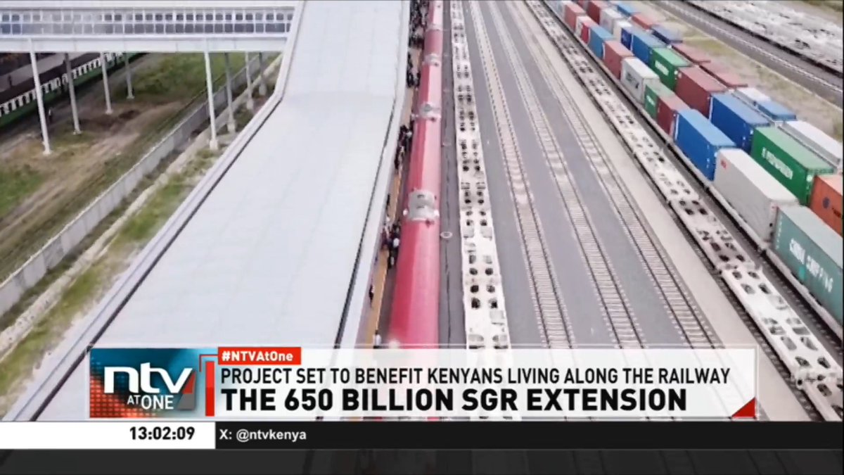 The 650 Billion SGR Extension President William Ruto and his Ugandan counterpart Yoweri Kaguta Museveni have launched the construction of the Naivasha–Kisumu–Malaba Standard Gauge Railway. #NTVAtOne Wangechi Muriuki David Muthoka