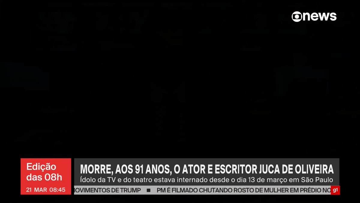 Morreu hoje (21), aos 91 anos, o ator Juca de Oliveira. Ele estava internado no hospital Sírio-Libanês, em SP, com um quadro de pneumonia associado a uma condição cardiológica. Juca fez história nas novelas, no cinema e no teatro. ➡ Assista: #GloboNews