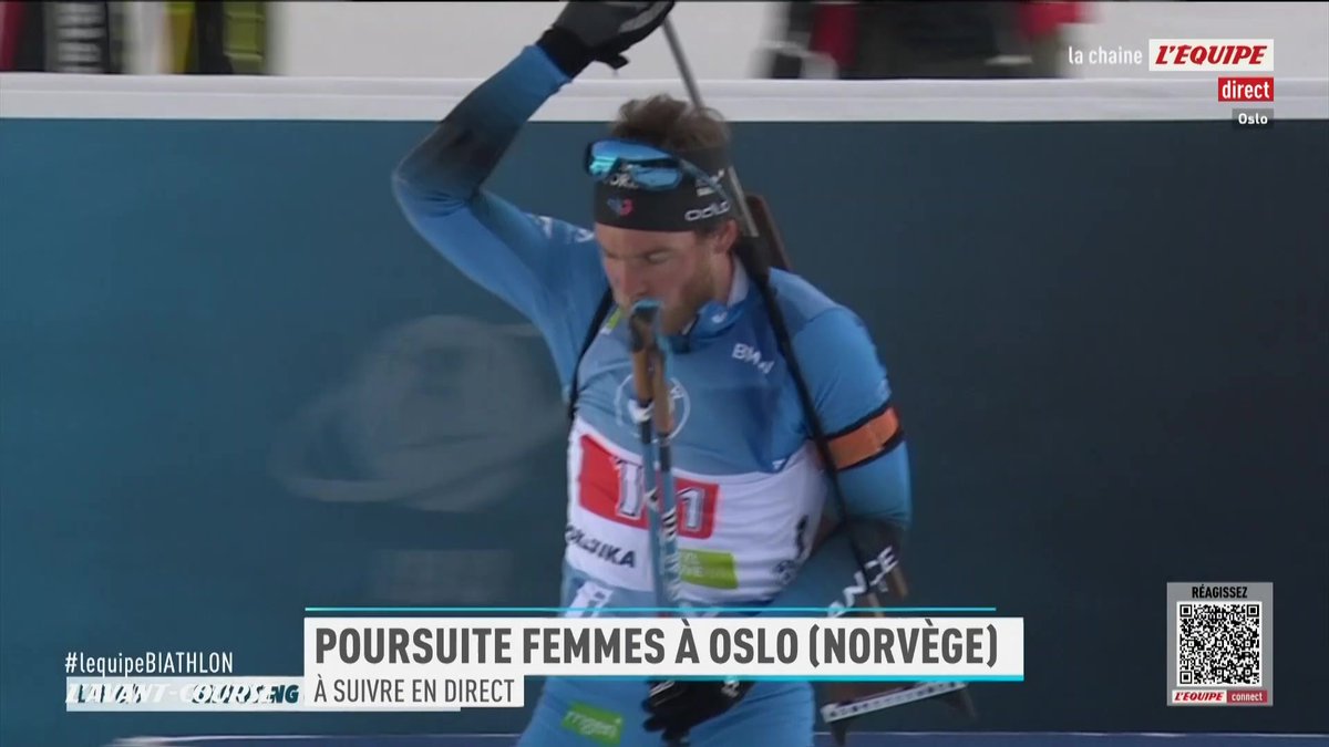 Antonin Guigonnat est sur le plateau avec nous. Le néo-retraité joue au Bingonnat, première cible blanchie ! Le biathlon c'est à suivre sur la chaine L'Équipe #lequipeBIATHLON