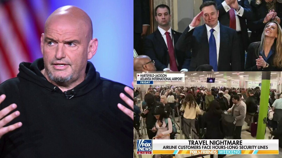 🚨 BREAKING: Chuck Schumer is now FURIOUS Elon Musk is planning to pay the SALARIES of TSA agents during the Democrat shutdown Sen. John Fetterman (D-PA) just heaped praise on Elon: "This is incredibly generous!" "TSA agents across the country are relying on food pantries and community donations just to get by. I remain the lone Dem to vote with my Republican colleagues to fully fund DHS and get people paid. It should never come to this point." ELON LOVES AMERICA SO MUCH!