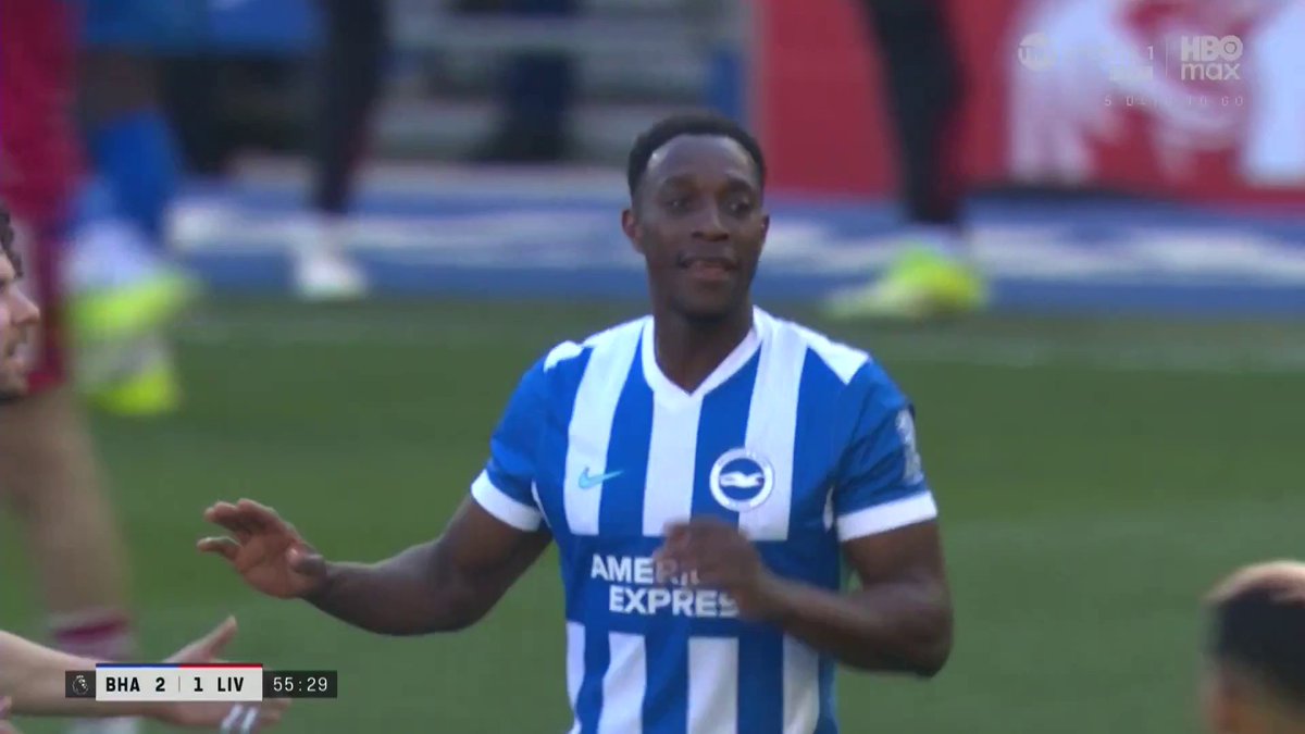 It's Welbeck again 🔥 The Brighton striker gives his side the lead for the second time against Liverpool! TNT Sports &amp; discovery+ UK