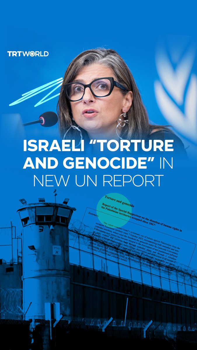A UN report by Francesca Albanese documents widespread torture, sexual violence and abuse of Palestinians in Israeli custody since October 2023, citing testimonies of beatings, rape and enforced disappearance affecting thousands of detainees