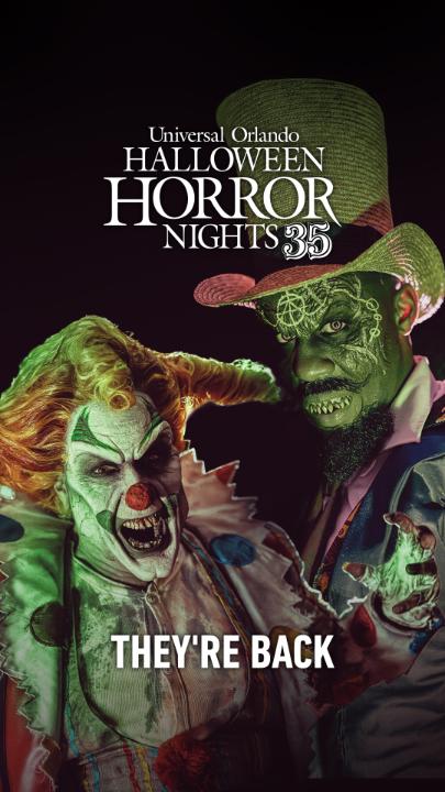the forces of horror are BACK 🎪 Jack The Clown and Dr. Oddfellow return to wreak havoc together at this year's Halloween Horror Nights. u ready? #HHN35