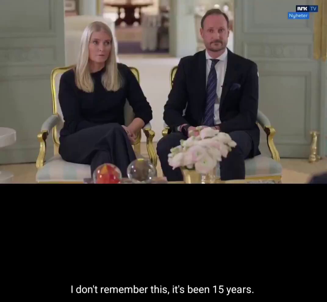 Crown Princess Mette-marit is lucky she is not part of the British Royal family, therefore this empty and farcical interview can fly under the radar instead of drawing worldwide backlash for 7 years straight like the Andrew interview did, just because he is a member of the British Royal family😵‍💫 Since the Epstein revelations about her and the rape trial of her son, Marius Borg, the Royal family of Norway has been facing intense scrutiny. Thus, in an unusual move, Prime Minister Jonas Gahr Stoere has urged Mette-marit to come forward and explain the many emails she and Epstein sent to each other between 2011 and 2014; that is AFTER his conviction as a known Child sex offender and more than a decade AFTER her marriage to Crown Prince Haakon🔥 This interview is the third attempt by Mette-marit and the Norwegian Monarchy to make things blow over, and goodness me, some people are simply not meant to be put in front of the camera... First of all, she is a pale blond with a stern face naturally. Why is she is dressed in full black for an interview that is suppose to endear her to the public? It is giving the "mad villain of the story"... Second, If you simply turn off the volume and look at her face and body language while she talks, you are not left with a positive impression of her at all. You do not register "remorse" nor "accountability", you register nonchalance, complacency and even a bit of annoyance at having to answer these questions. When you put the volume on and actually listen to her non-answers and how she is attempting to play the "naive" victim of Epstein in all this, you realise that you are in front of a manipulator🔥 The issue that Mette-marit has is a credibility issue. In Norway, there are serious question about her fit to be Queen and a poll published on Tuesday by TV2, showed that 47.6 percent of respondents said she should not become queen, while only 28.9 percent backed her. This interview did nothing good for her, especially when she is plain lying about not knowing about Epstein past and never looking him up. In one of the email exposed last February, we learnt that in 2011, three years after his first conviction, Mette-Marit wrote to Epstein that she had "googled him", adding "it didn't look too good" and ending the sentence with a smiling emoji. So she knew. In 2012, when Epstein told her he was in Paris "on a wife hunt", she replied that the French capital is "good for adultery" and "Scandis (are) better wife material". Then in 2013, she stayed at his Florida home for four days.🤡 Thus, this idea of saying she was "manipulated" is false. What she is attempting to do is to manipulate the public perception to come out as the victim when she is anything but. The third issue with this interview is why is Crown Prince Haakon sitting there like a bodyguard? Is the Norwegian palace PR run by a group of squirrels? WHY is the Future King involved in this mess, instead of insulating him from this scandal in the Psyche of the public opinion?🤡 Their palace PR is absolutely useless. Only Mette- marit should have sat there. How do you look as a husband and future king while the journalist ask your wife about her flirting messages with a convicted paedo over a period of 4 years? Ridiculous😵‍💫 The more you hear and see of Mette, the more it becomes clear that this woman is a manipulator. The more you hear and see of Haakon, the more you realise that he is being lead around by Mette-marit, who does not have an ounce of sound judgement. So truly, what we have here for the future of the Norwegian Monarchy is a blind person leading a deaf person. So they are heading for a cliff in a "super sketchy" manner..☕️ 📹Paula Matanovich