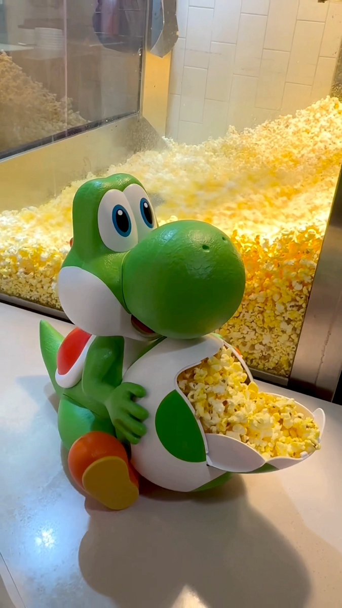 Straight from the Mushroom Kingdom 🍄 Our Yoshi popcorn bucket is NOW AVAILABLE in theatres! *Limited quantities. Availability varies by theatre. More are on the way over the next few weeks!