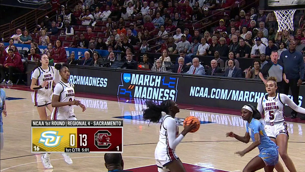 South Carolina is off to a HOT start in the tourney 🔥 Opening up with its largest scoring run of the season on ABC and the ESPN App 🍿