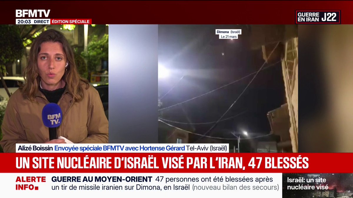 Frappe iranienne dans la ville de Dimona en Israël: au moins 47 personnes ont été blessées