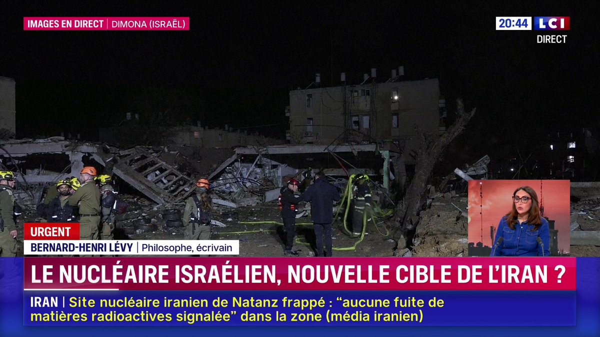 Guerre au Moyen-Orient : "Je crois (...) qu'il n'y a pas une frappe, pas une opération militaire depuis 21 jours, qui ne soit pas absolument concertée par les deux états-majors" américains et israéliens, estime Bernard-Henri Lévy (Bernard-Henri Lévy). ▶️ avec ✦ Margot Haddad ✦