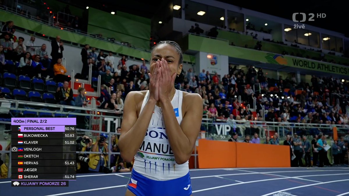 🔥 Pozor, běží Lu. 🇨🇿🏃♀️ Čtvrtkařka Lurdes Gloria Manuel ukončila osmileté české čekání na medaili z halového mistrovství světa ve zlatém stylu. 🥇 Tleskáme, smekáme a gratulujeme! 🎩👏 Více 👉