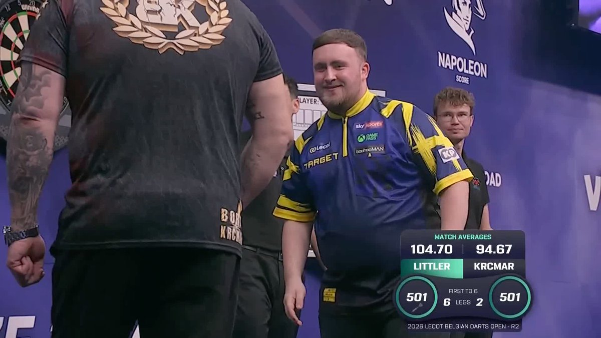 LITTLER ADVANCES IN STYLE! Luke Littler beings his title defence in strong fashion, recording a 104.70 average despite missing five match darts in the previous leg to see off Boris Krcmar 6-2! 📺 #ET3