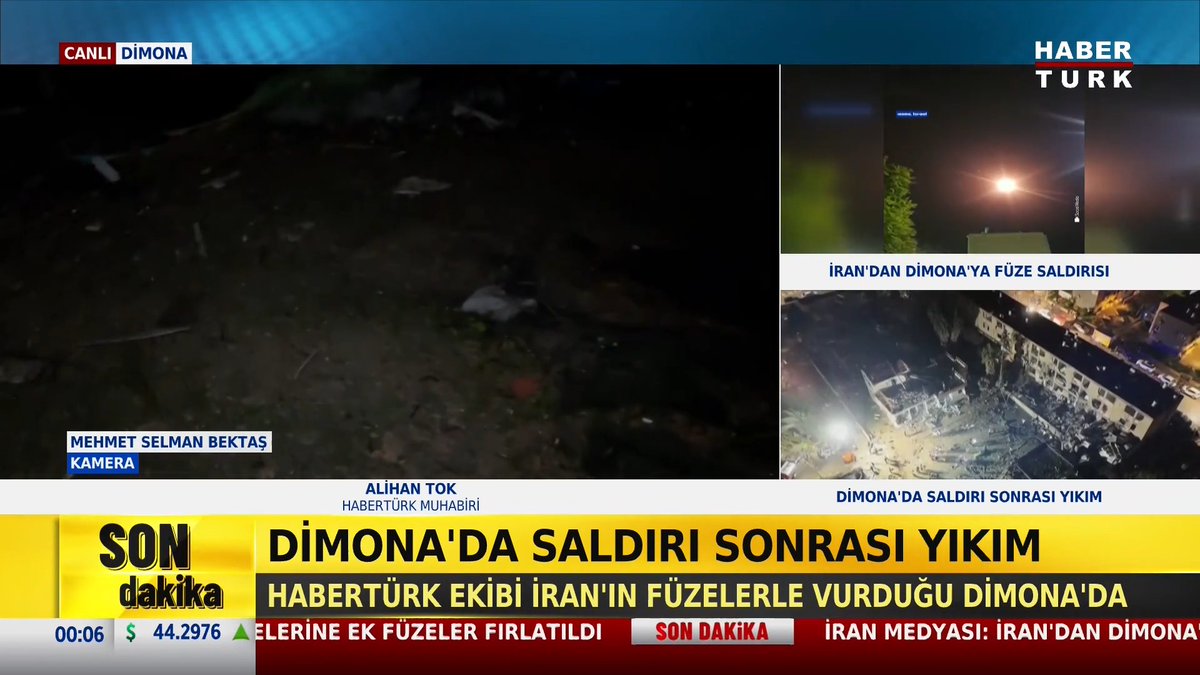 #SONDAKİKA - İran, İsrail'in nükleer şehri Dimona'yı füzelerle vuruyor.