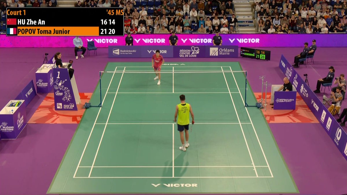 Toma Junior Popov écarte facilement Hu Zhe An et rejoint Alex Lanier pour une finale franco-française à l'Open d'Orléans #lequipeBADMINTON