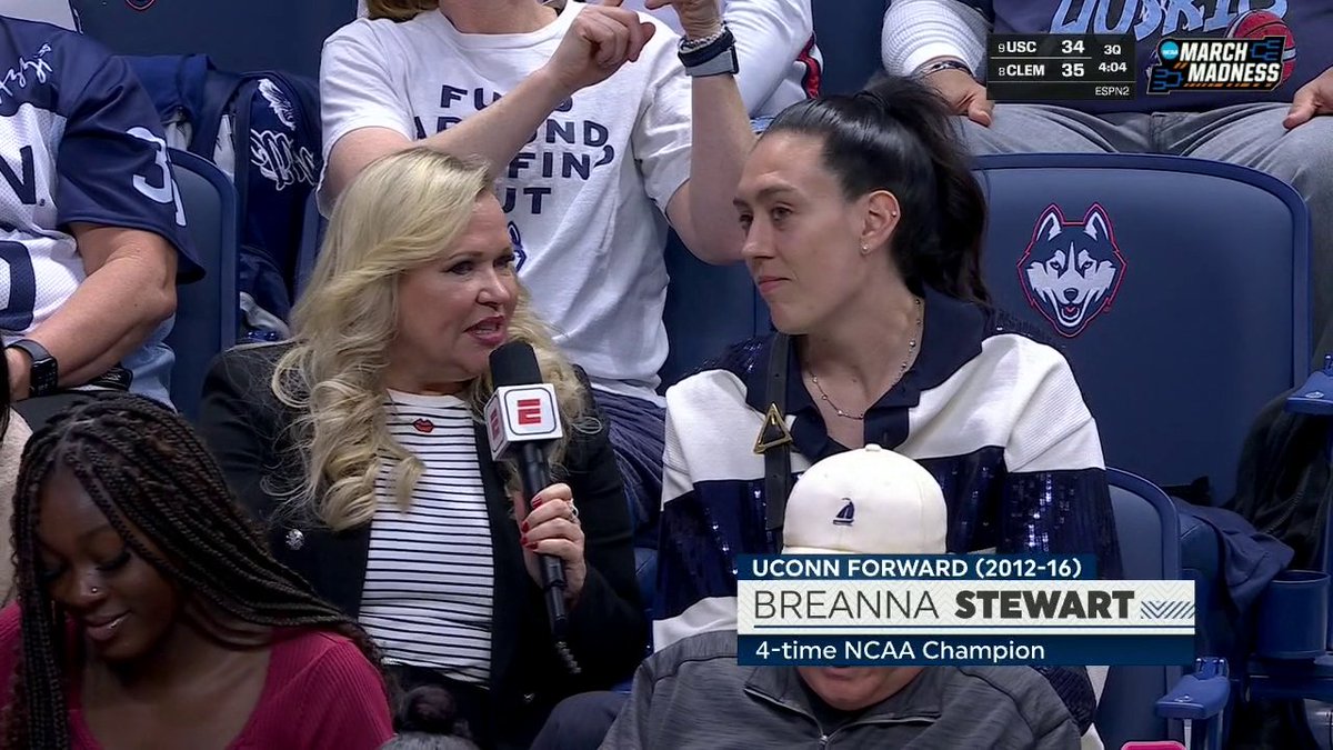 Stewie pulled up to watch her Huskies take on the tourney 🐺🔥 Holly Rowe catches up with her on WNBA CBA negotiations, the next wave of UConn stars and a surprise Marta Xargay appearance 🥳