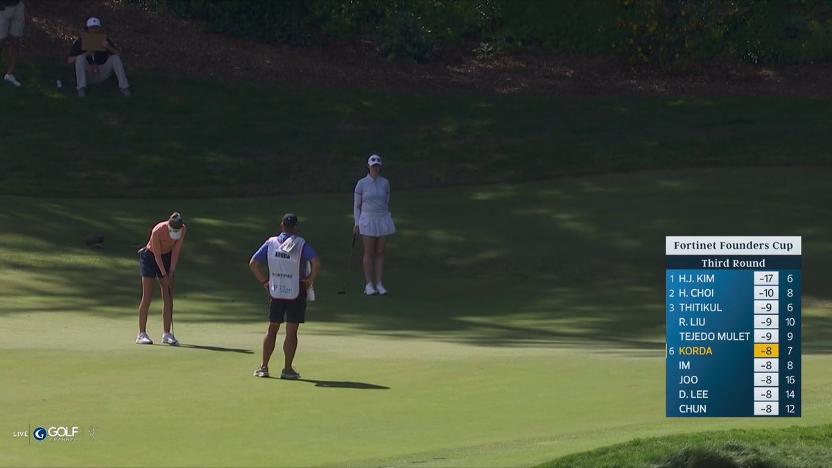 Nelly Korda drains it for birdie to reach T-3 at Sharon Heights 📈 📺 Golf Channel | Founders Cup
