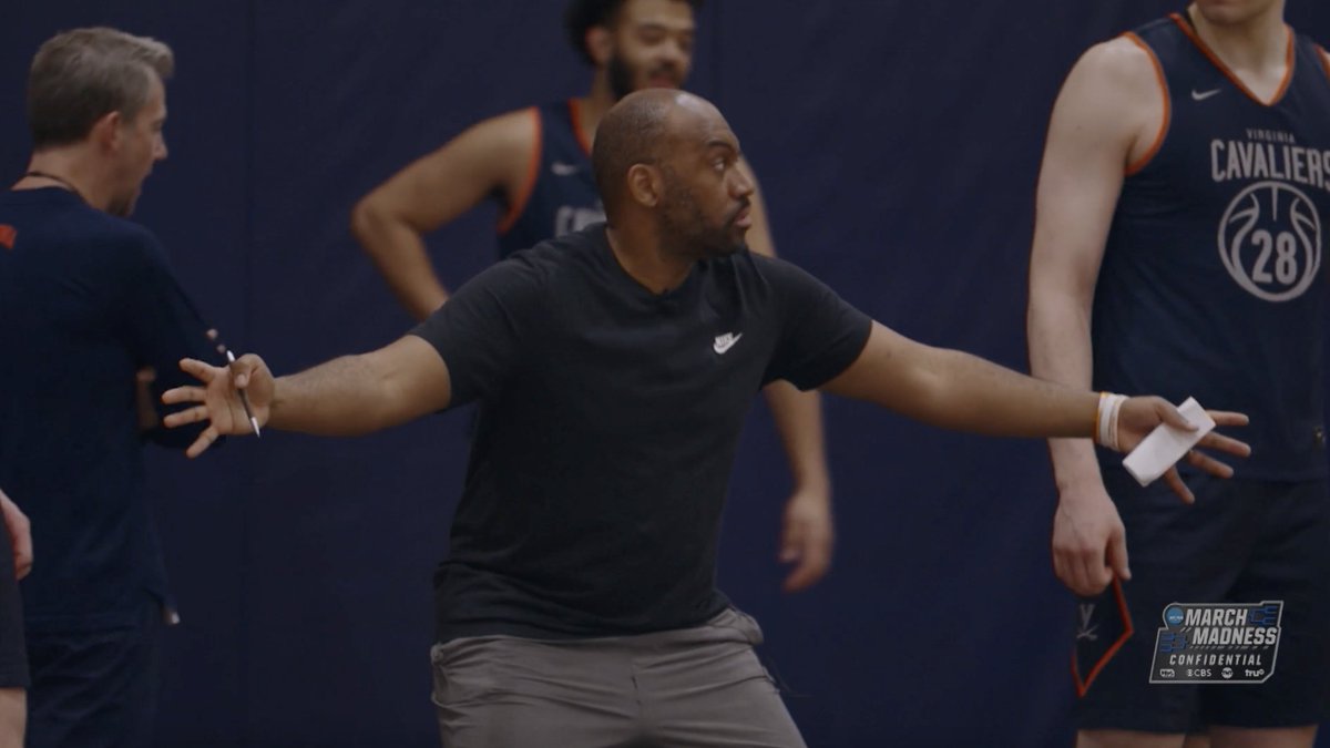 “He brings a lot of energy to our team. Too much energy sometimes.” 😂 - UVA guard Sam Lewis on assistant coach Bryce Crawford Crawford has been bringing the juice for Virginia Men's Basketball all season