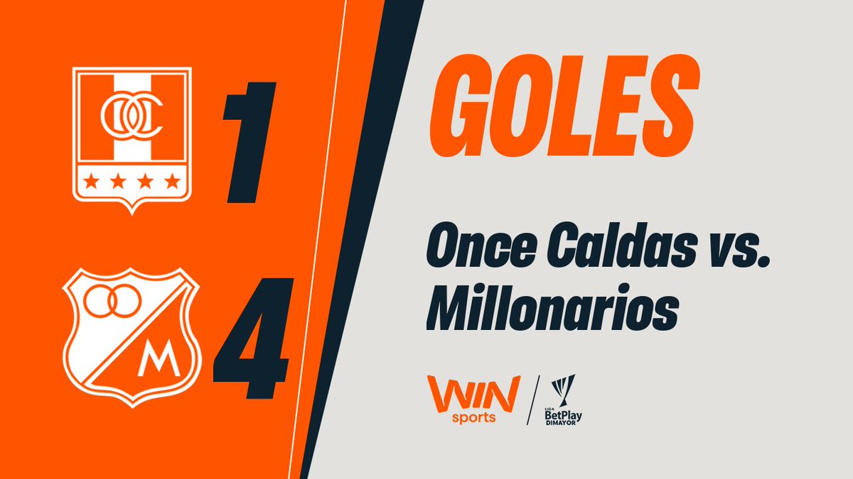 ¡MILLONARIOS CONSIGUIÓ UN TRIUNFO IMPORTANTE ANTE ONCE CALDAS EN LA FECHA 13 DE #LALIGAxWIN Y LO GOLEÓ 4-1! Ⓜ️🔥🤩 ⚽ El 'Embajador' ganó con goles de Beckham Castro, David Mackalister Silva, Rodrigo Contreras y Andrés Llinás. 🔝