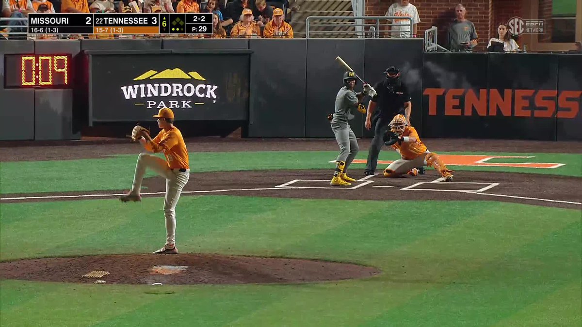 Have a night, Cameron Appenzeller 👏 4.2 IP 2 H 0 ER 1 BB 7 K The Tennessee Baseball freshman was one of the top-ranked prep players to reach campus this year. (🎥Tennessee Baseball)