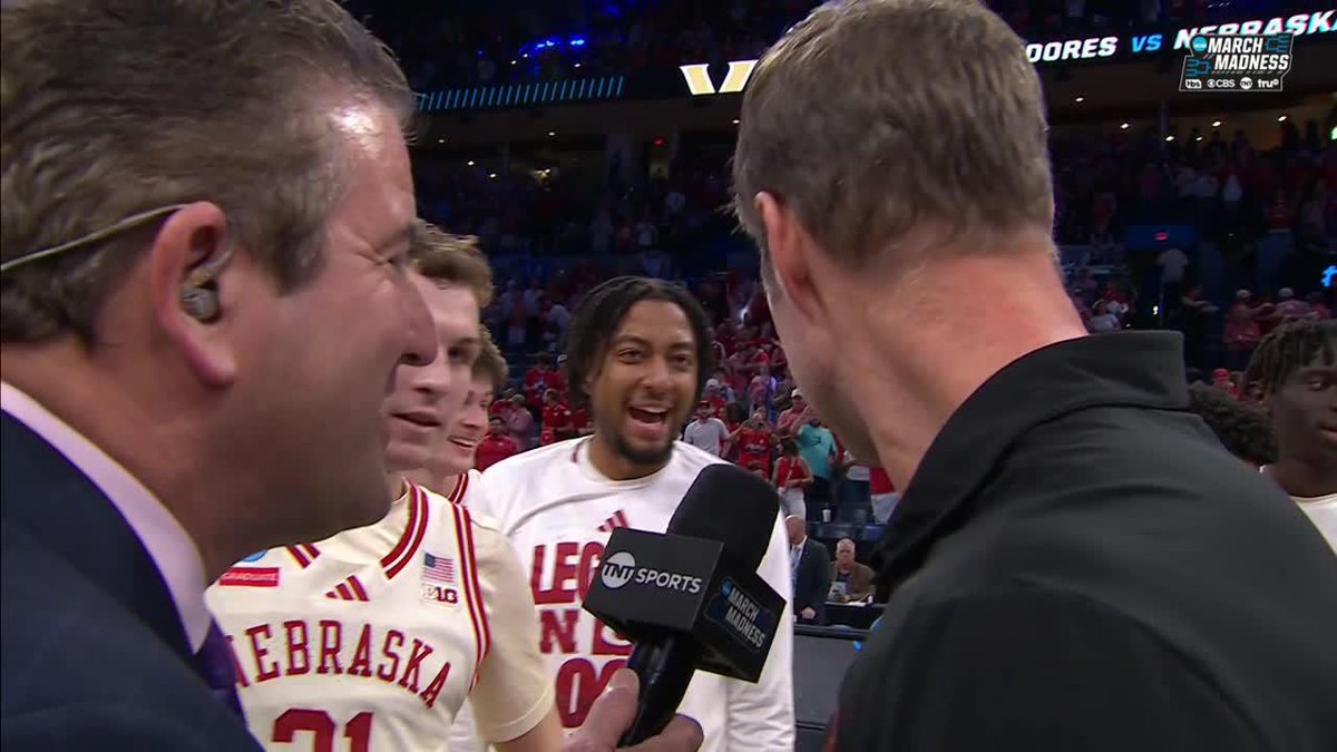 "I'm still shaking" 🫨 Fred Hoiberg lets all of his emotions out after a THRILLING victory for Nebraska Men's Basketball 🎙️ #MarchMadness