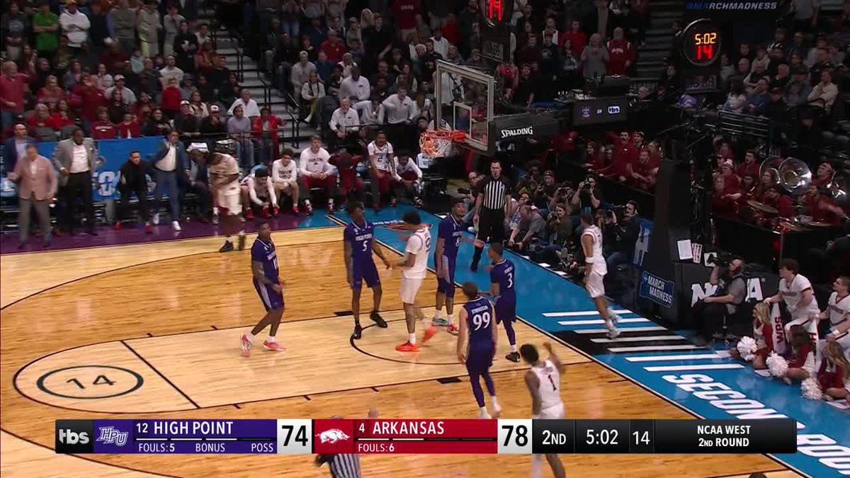 Darius Acuff COUNT IT plus the foul 🐗 #MarchMadness Arkansas Razorbacks Men’s Basketball 🐗