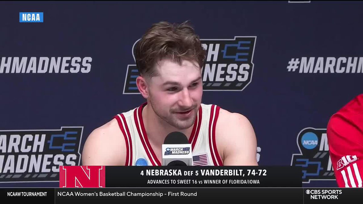 "I think it took me half a second to register that it didn't go in, and then I just screamed..." — .Nebraska Men's Basketball players' reactions to the missed half court shot by Vanderbilt 😅😅