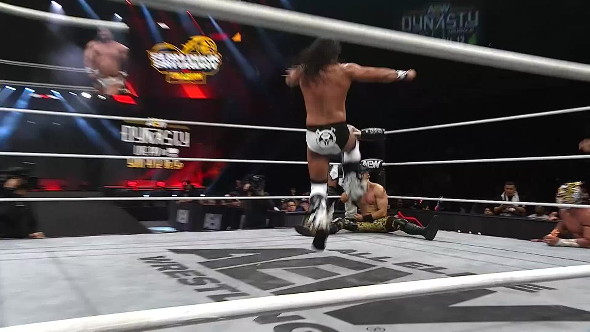 LFI gets a dominant victory. Is this what awaits DARBY ALLIN when he faces @RUSHToroBlanco on #AEWDynamite, THIS WEDNESDAY? Watch Slam Dunk Saturday #AEWCollision on TNT &amp; HBO Max