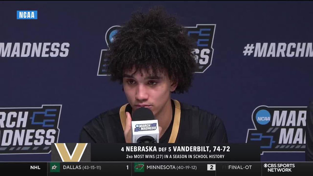 "It hurts pretty bad, being that close especially... It hurts that the season is over." — Vanderbilt guard Tyler Tanner after falling to Nebraska in the Round of 32 💔